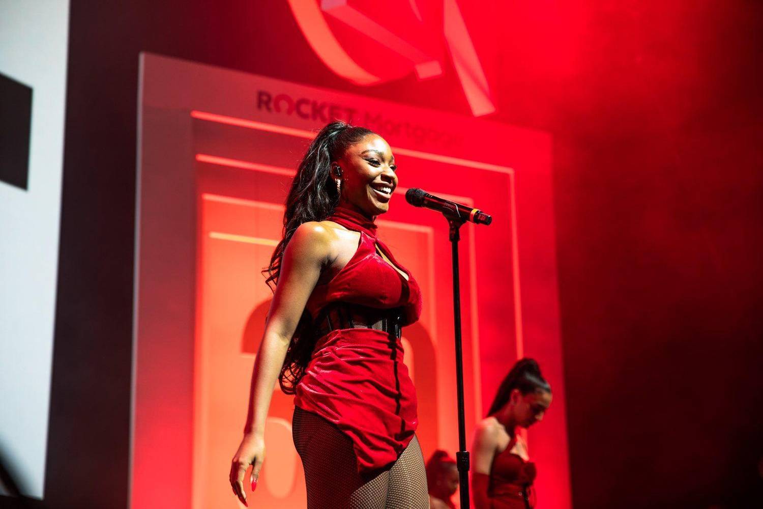 Performer on stage at a live event